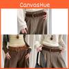 Retro Mellard Edge Suede Leather Belt For Women With Alloy Buckle Casual Style