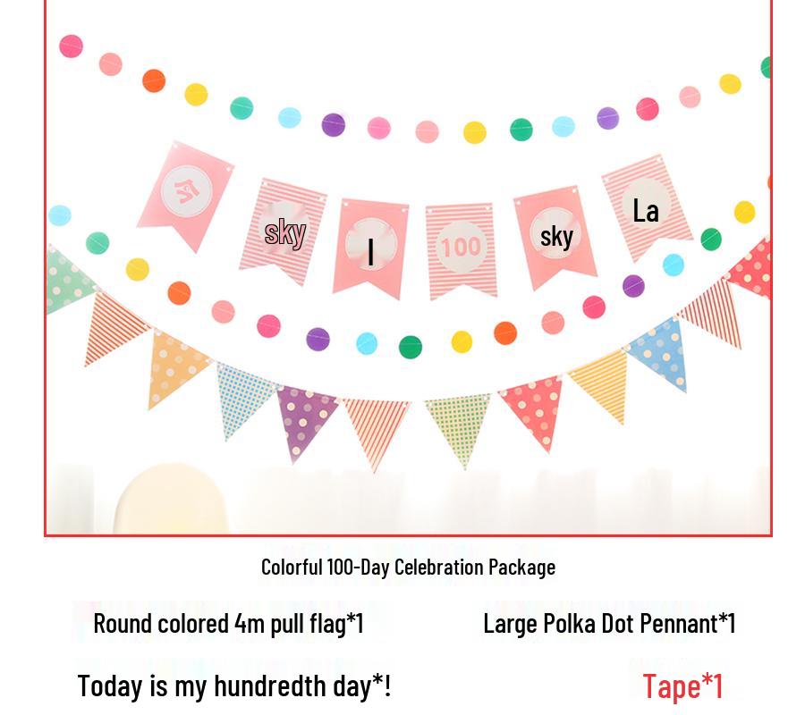 Baby's First Birthday & Full Moon Celebration Decoration Set: Banner, Balloons, and Wall Ornaments