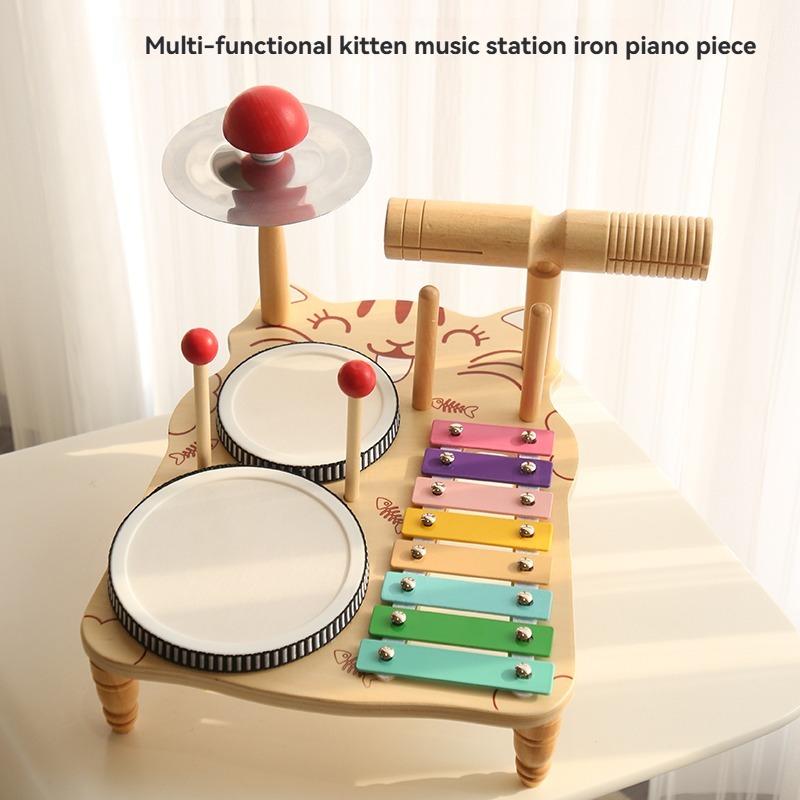 Kids Wooden Music Percussion Instrument Toys Playsetss Playset Musical Drum Wooden Music Kit Baby Sensory Kids Drum
