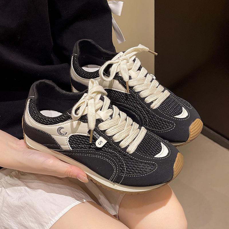 Fashion Women's Running Shoes 2025 New Mesh Breathable Casual Sneakers Lace Up Anti-Slip Retro Sports Shoes Versatile Low Top Sneakers