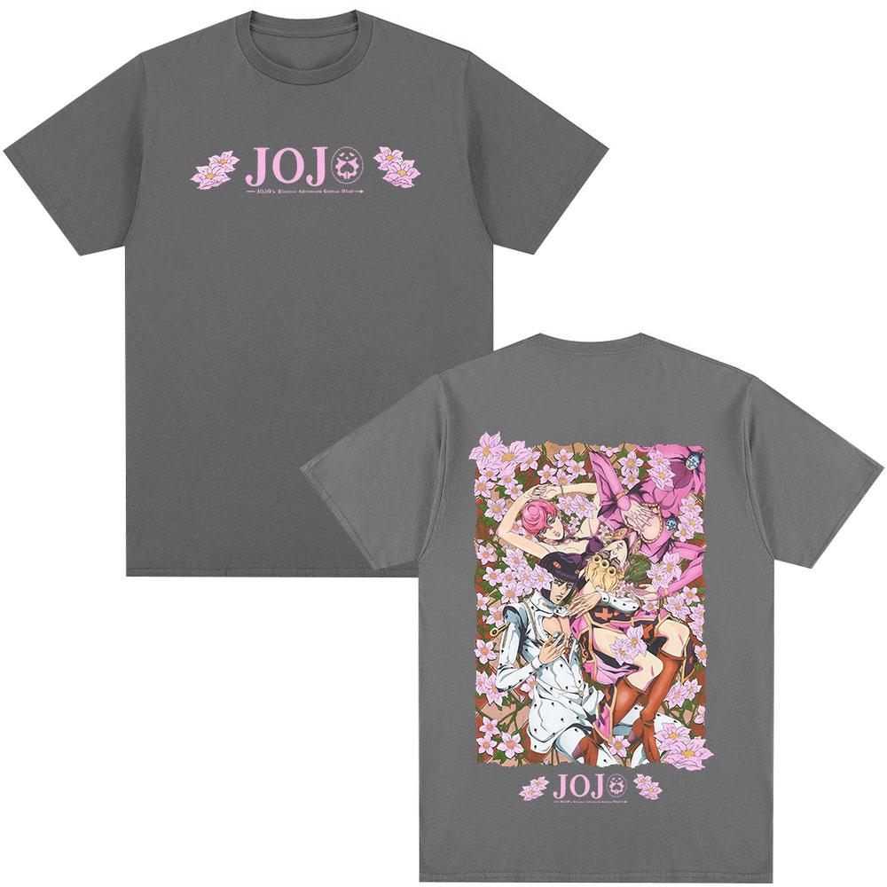 2026 Anime JoJo Bizarre Adventure Tshirt Giorno Giovanna Bruno Buccellati Tshirts Unisexs Women Fashion Short Sleeves T Shirt