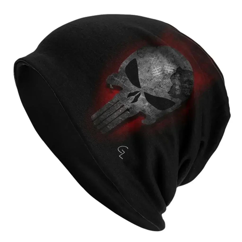 Heavy Metal Skeleton Skull Punishers Warm Knitted Cap Fashion Bonnet Hat Autumn Winter Outdoor Beanies Hats for Unisex Adult