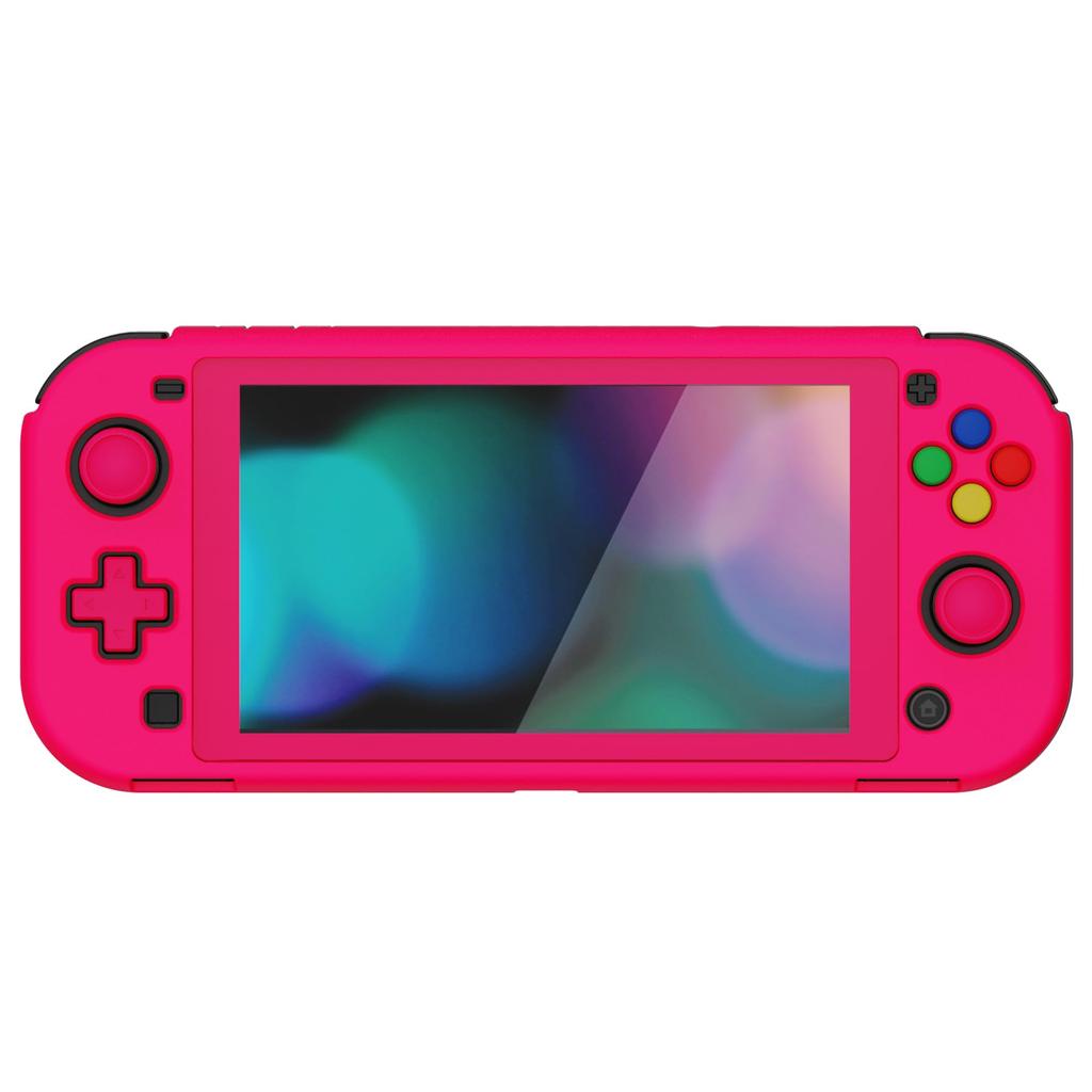 eXtremeRate Custom Cover for PlayVital Switch Protective Cover for Switch Lite with Screen Protection Film Lite, (hard) - 1 [Bright Pink]