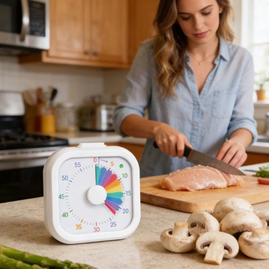 Visual Timer for Kids 60 Minute Rainbow Countdown with Silent Pause Function