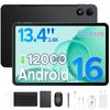 Tablet AP13 Pro de 13,4 polegadas, 48 GB + 256 GB, 2,4K 120 Hz Android 16, Octa-Core, 12000 mAh, WIFI 5G, 4G LTE, Fone de Ouvido 3,5 mm, Teclado, Capa