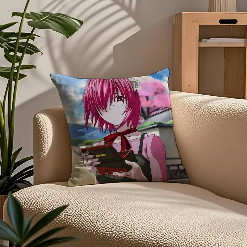 Anime E-Elfen L-Lied Pillow Case Comfort Sofa Bed Silky elegant Invisible zipper Custom Decorative cushion cover