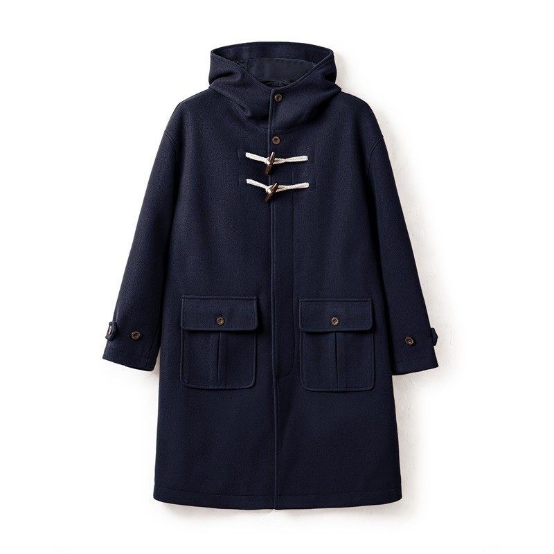 

Пальто карго Madden в американском винтажном стиле с роговой пуговицей-клевантом, капюшоном, шерстяное, в стиле преппи, свободного кроя, длинное, верхняя одежда для мужчин и женщин, осень и зима