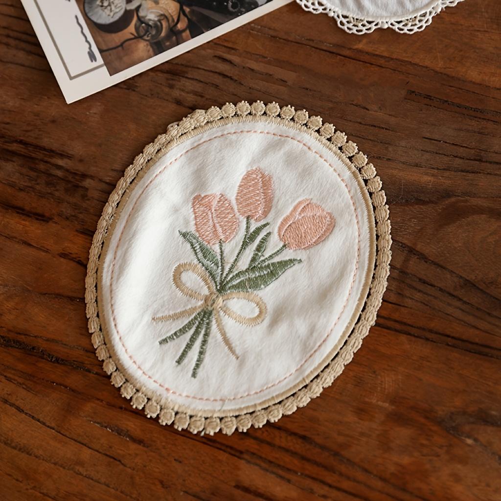 

Retro Embroidery lace hollow coaster vase mat jewelry shooting background props display mat jewelry cover medieval placemat