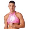 Hombres Charol Halter Bikini Tank Crop Top Chaleco Bra Ropa interior