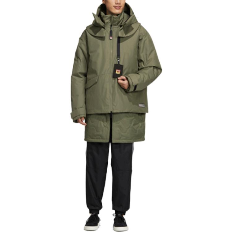Adidas Originals Detachable Lining Multi-Pocket Sport Down Jacket Men Outerwear Green GT7285