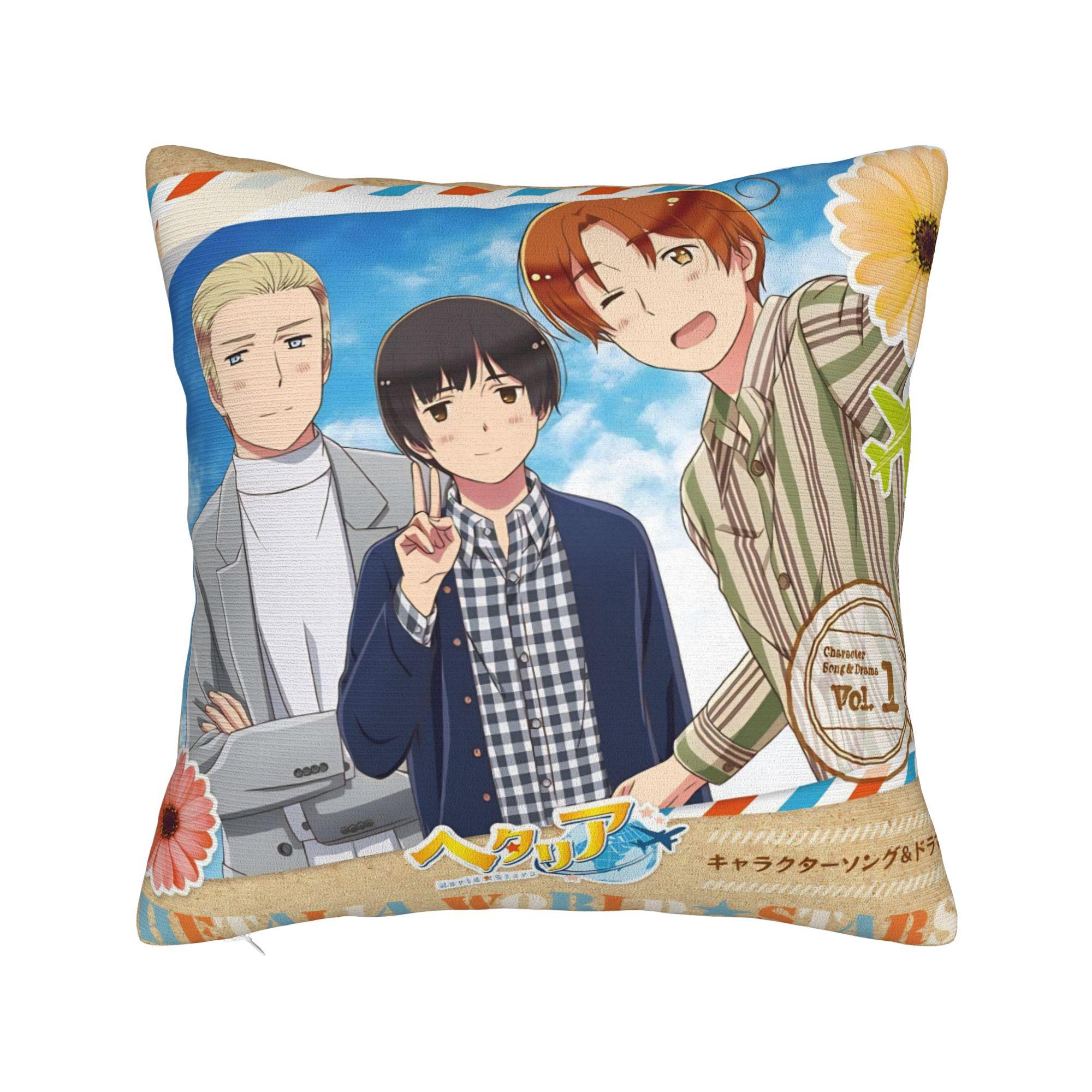 

Hetalia Axis Powers Anime Pillowcases Merch Printed Cushion Cover Gift Pillow Case Cover Home Multi-Size 12x12Inch