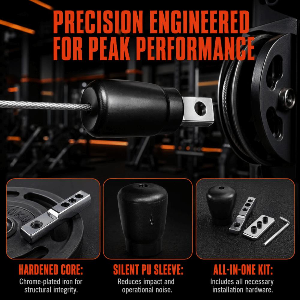 12pcs Polyurethane Sleeve Pulldown Cable End Gym Cable Joint Pulldown Machine Use