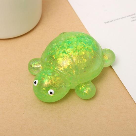 Squeeze Toy Soft Rubber Stress Relief Toy Slow Rebound Glitter Powder Turtle Shape Decompression Tool