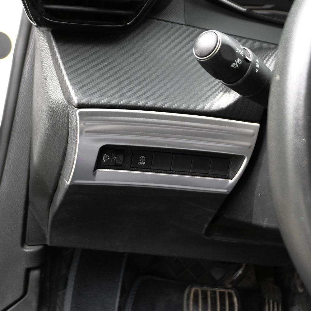 For Peugeot 208 E208 2020-2025 2008 2019-2025 E2008 2020-2025 LHD Headlight Switch Panel Cover Sticker Trim Interior Accessories
