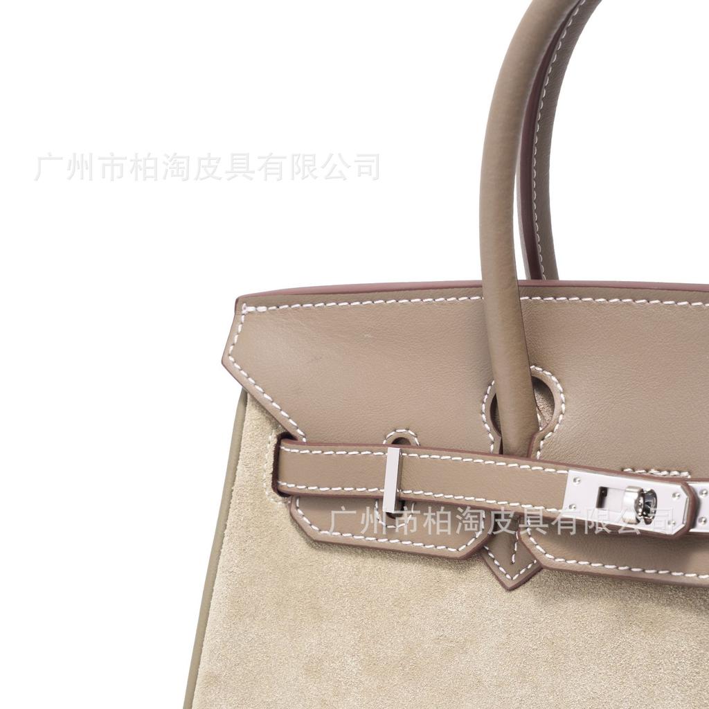 Platinum Bag Swift Leather and Suede 25/30CM Double Shoulder Strap Women's Bag Single Shoulder Messenger Versatile Fashion Handbag Bag