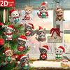 12pcs Christmas Cat Tree Decorations - 2D Plane Wooden Festivals and Party Decorations Elegant Wooden Plaques Holiday Home Decor
