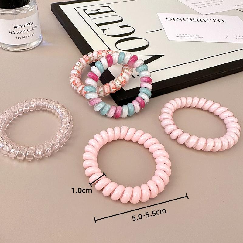5Pcs/set Candy Elastic Hair Bands Korean Accessories for Girls Hair Ties Frosted Spiral Cord Rubber Rope Stretch Headwear