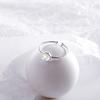 Banyan Tree S925 Silver Adjustable Moonstone Ring for Women – Colorful, Minimalist Design with Thin Round Beads