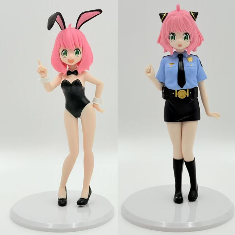 20-21cm Anime Figurine SPY×FAMILY Bunny Girl Police Uniform Anya Forger Action Model Pvc Toy Collection Desktop Accessories Gift