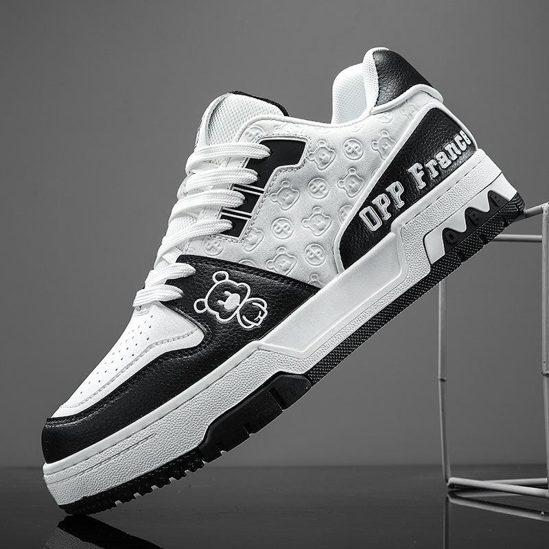 

OPP бунтарские черно-белые туфли-панда из натуральной кожи мужские туфли легкая роскошь мода женские туфли легкие универсальные низкие кеды 36