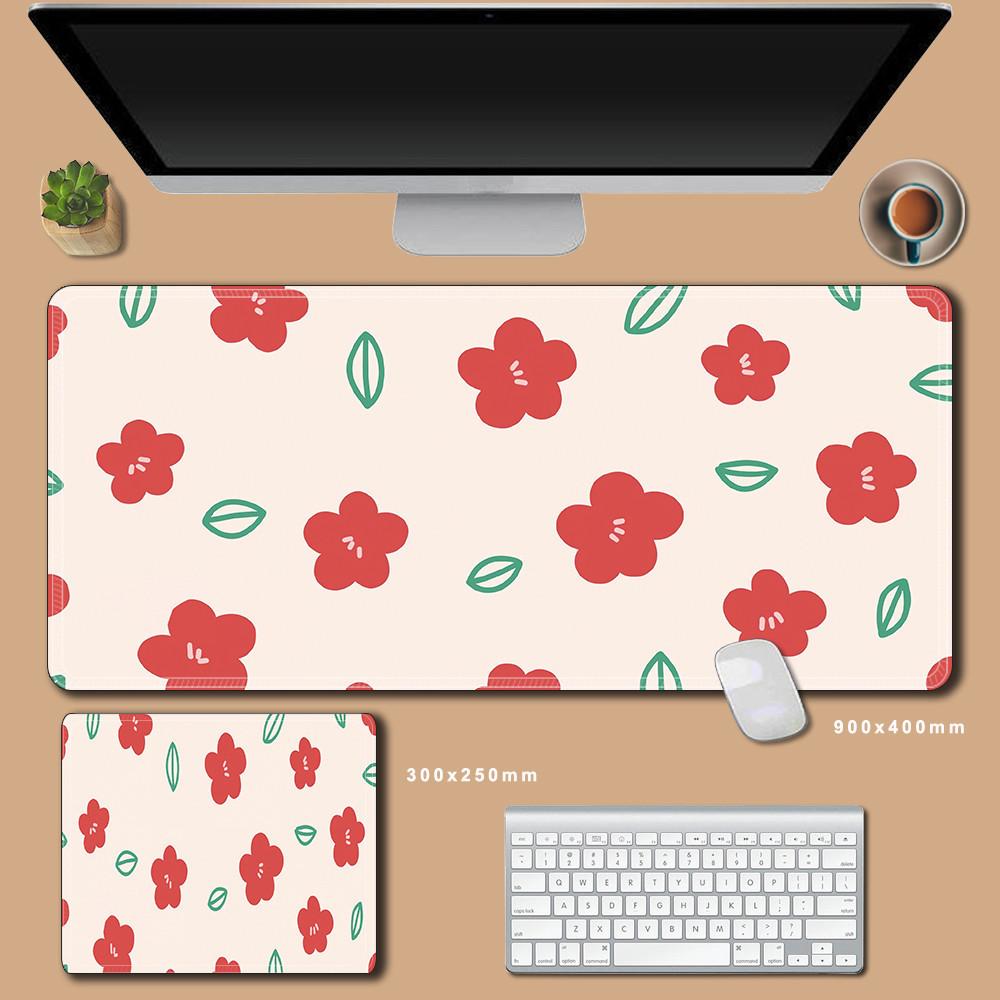Flower Large Mouse Pad XXL Small Fresh Mousepad Cartoon Office Desk Pads Rubber Anti Slip Carpet Computer Office Accessories