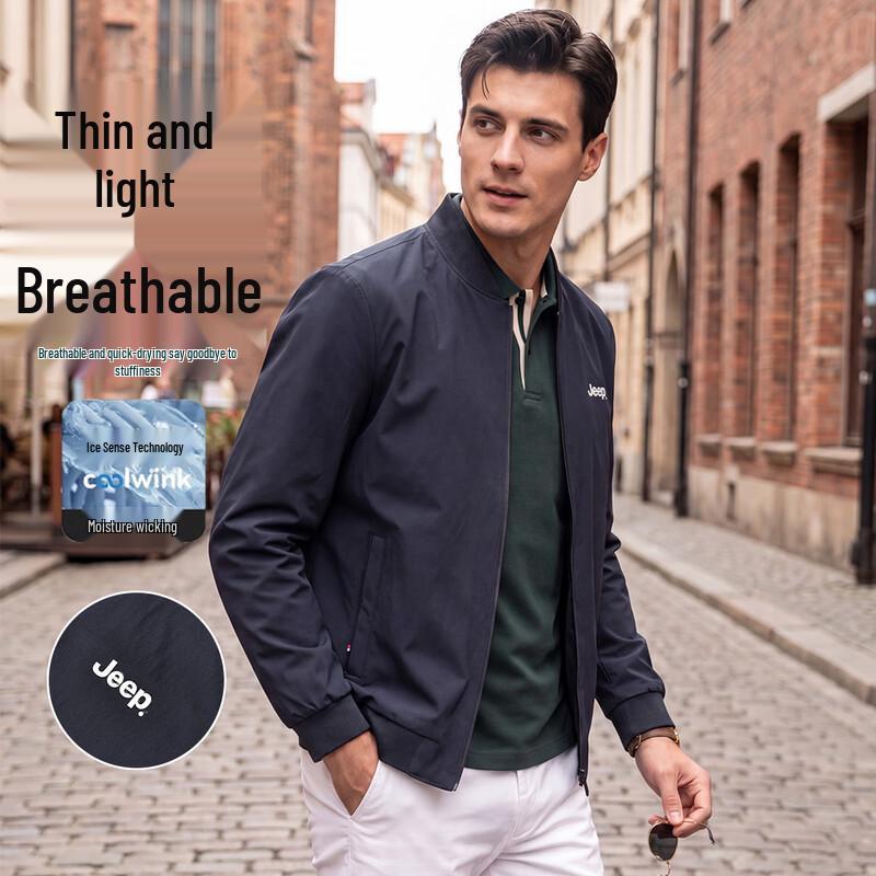 JEEP Men s Stand-Collar Windproof Bomber Jacket XL