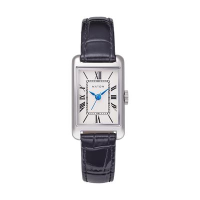 Geautoriseerde Dealer MATOW Horloge mw004003 Oborozuki Vierkant Zilver Zwart Leer [MATOW] Dames [Tsuki]