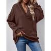 Women S Loose Fit Solid Color Long Sleeve Hooded Sweatshirt