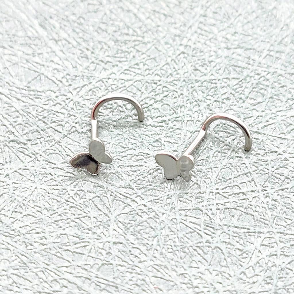 10pcs Butterfly Nose Rings Stainless Steel Piercing Jewelry For Eyebrow Ear Cartilage Accessory For Sensitive Skin
