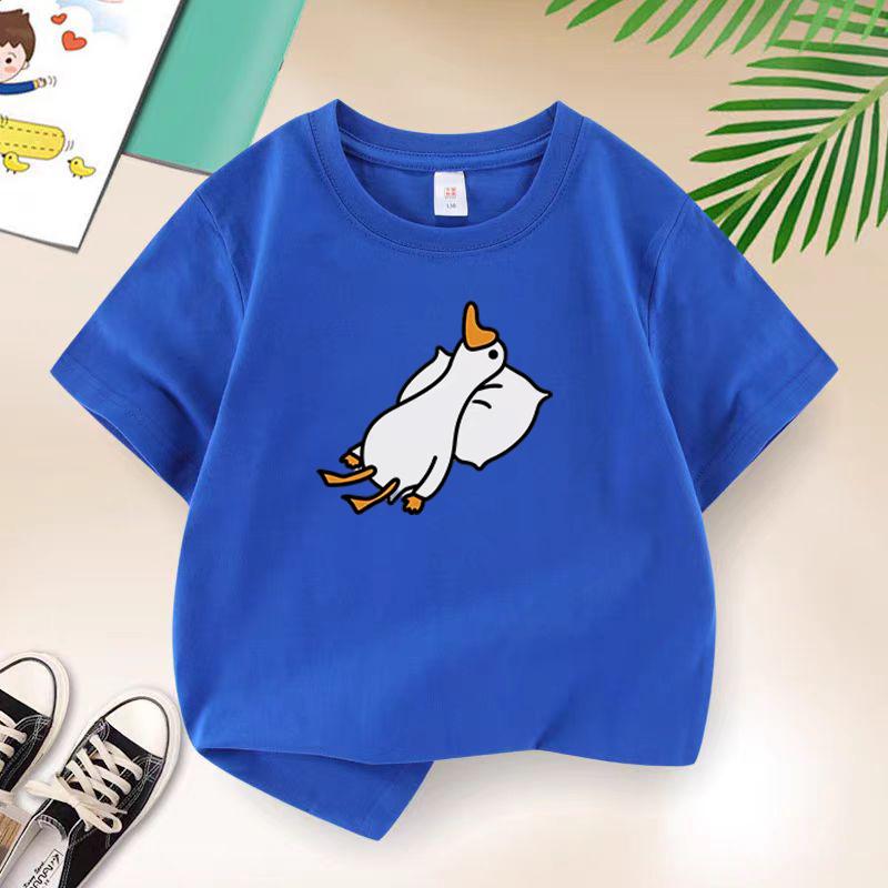 

New Y2K Tops Lazy Duck Graphic Print Baby Boys T-shirt Black Kids Tops Tee Summer Casual Cartoon T Shirt 170cm синій
