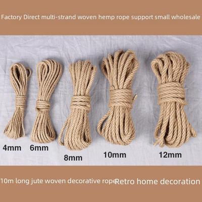 Decorative Jute Rope: 4mm-12mm DIY Handmade Accessories for Photo Walls, Clothing, Parties, and Tug-of-War