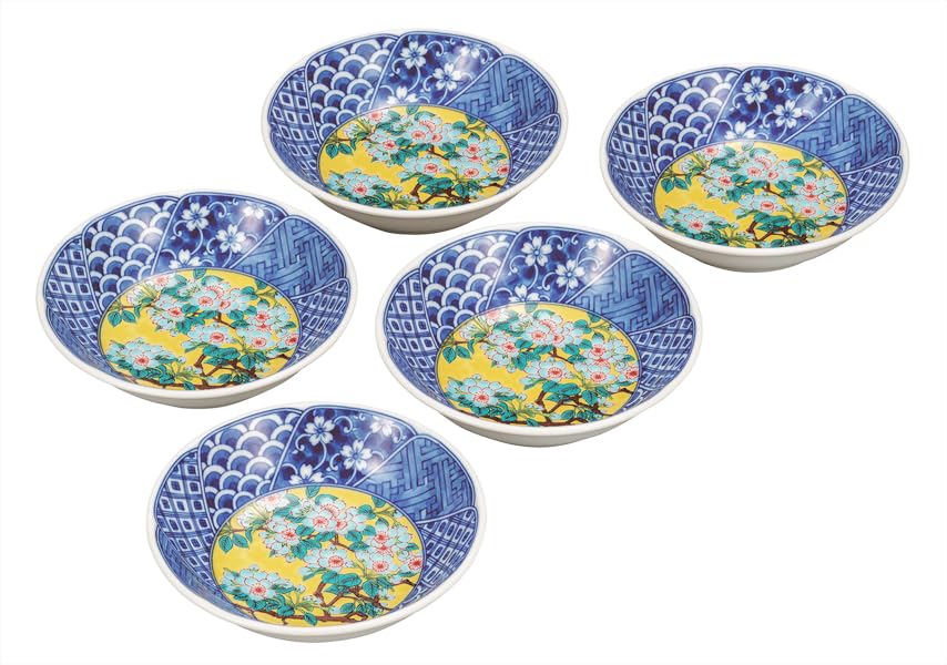 Kutani ware Iwataya 5.5 size small bowl set, Yoshidaya K9-206