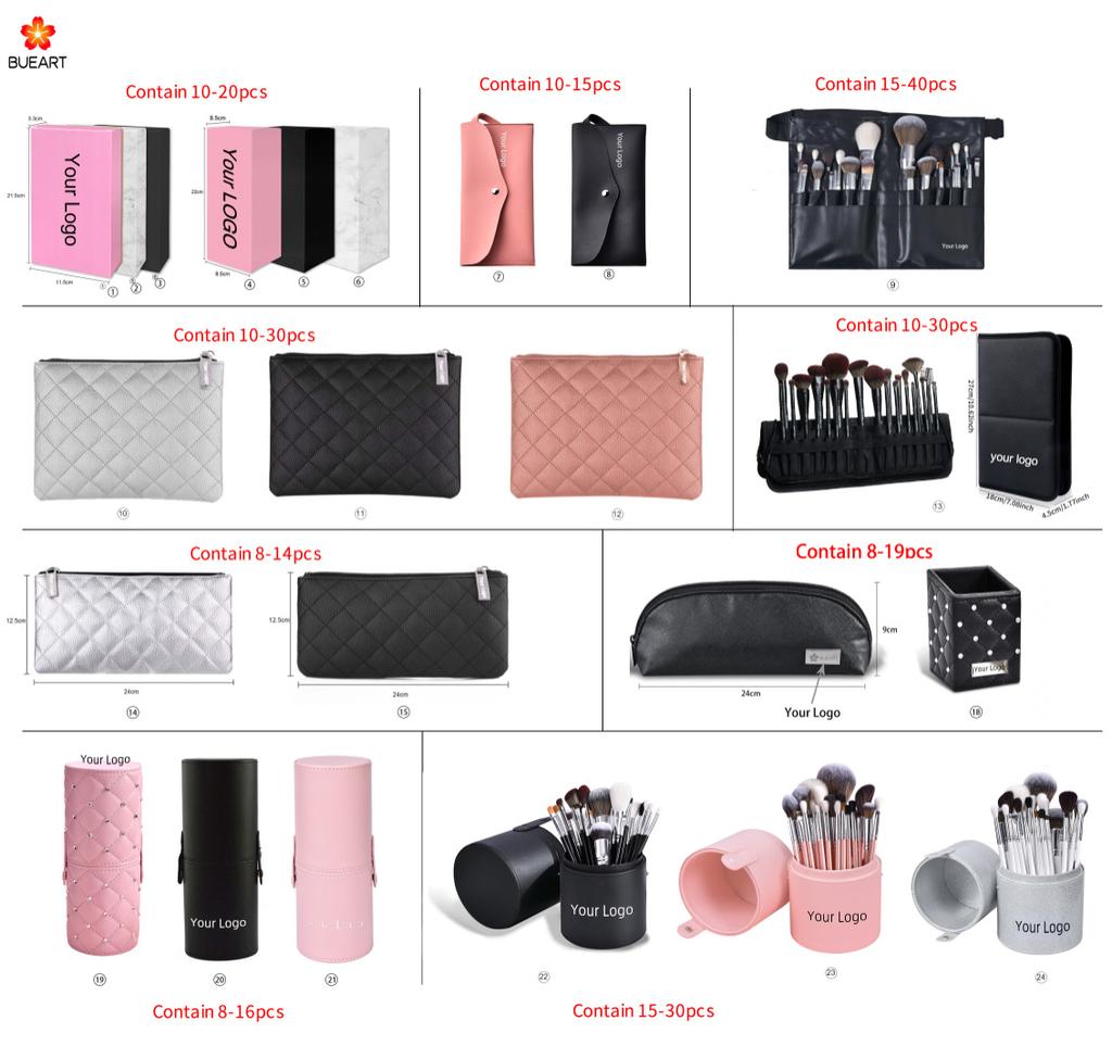 DailyQueen 30PCS High Quality GOAT Natural Hair PROFESSIONAL Pink White Black Makeup Brush Set Private Label Make Up Foundation