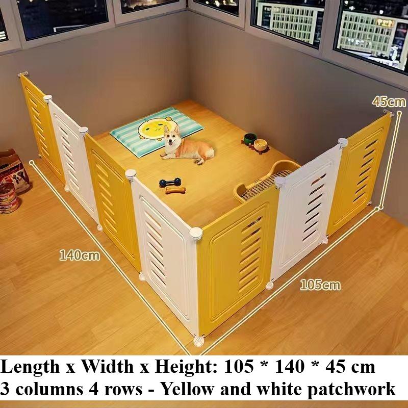 Dog Enclosure Household Small Dog Superlarge Free Space Indoor Isolation Pet Cage Training Toilet Fence Dog Den Free Combination