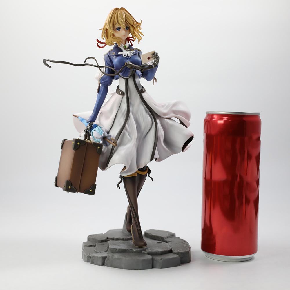 24cm Violet Evergarden Model GK Statue Toys Anime Action Figure Collection Figuras Q Version Doll Ornament Manga Figurine Gift