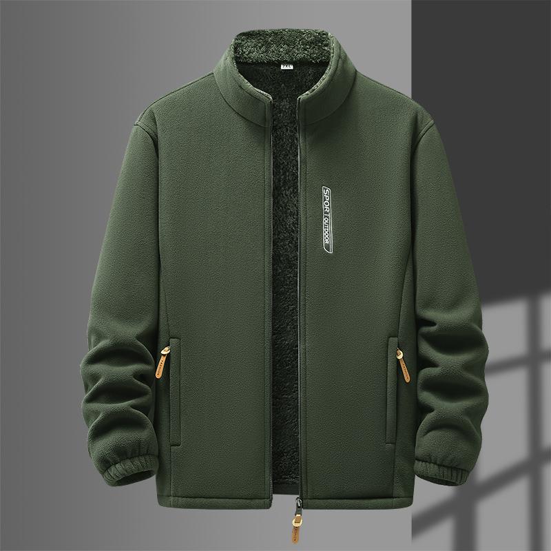 Autumn and Winter Fleece Jacket Men's Fleece Jacket Middle-aged and Elderly Fleece Casual Jacket Fleece Hoodie Outdoor Fleece Jacket