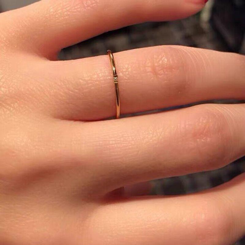 

Fashionable Special Classic Handmade Unique Stacked Ring A Precision-Cut, Small Diamond Set in a Us Size 7