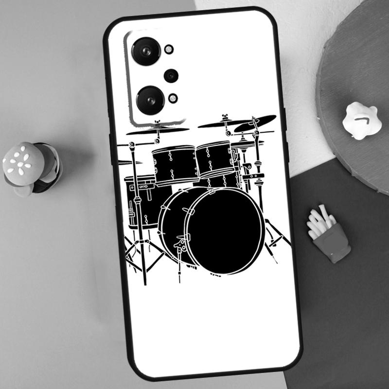Musical Instrument Drum For Realme GT 6 6T 5 GT7 Pro C61 C75 C55 C51 C21Y C25S C67 C53 13 12 10 11 14 Pro Plus Case