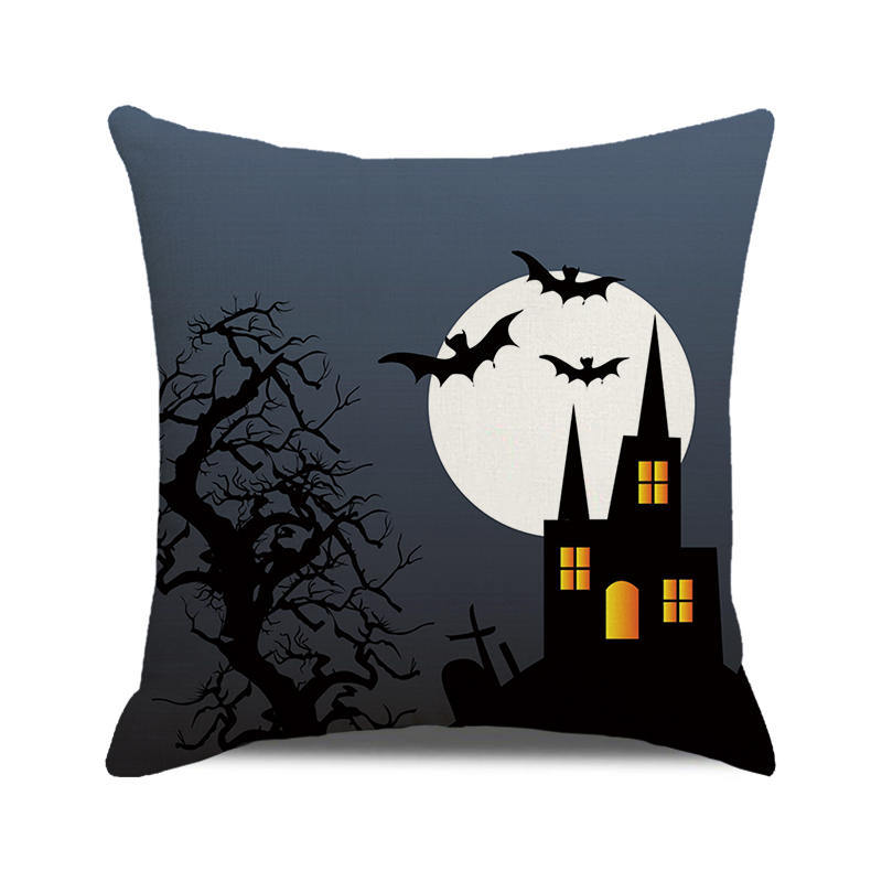 Halloween colorful pumpkin devil Digital printing short plush pillow covers for car sofa office cushion cover home goods