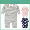 Baby Long Sleeve Cotton Romper With Bow For Toddler Crawling And Play