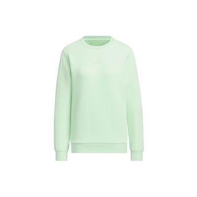 Einfarbiges Logo Rundhals Langarm Sweatshirt Damen Sweatshirt Grün JE8613