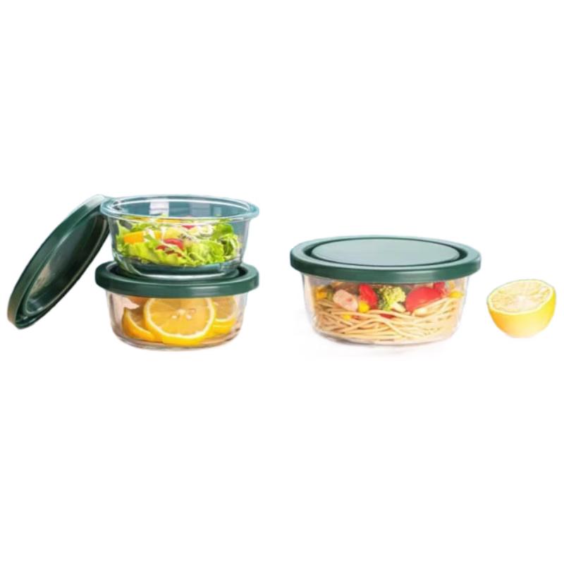 YiLiWu Nordic Glass Food Storage Bowl Set (3-Piece)