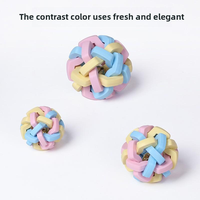 1PC Soft Colorful Pet Ball Toy Small Toy Dog's Toy Cat Toys Pet Dog Ball Bell Chew Toys Play Teeth Training Pet Products