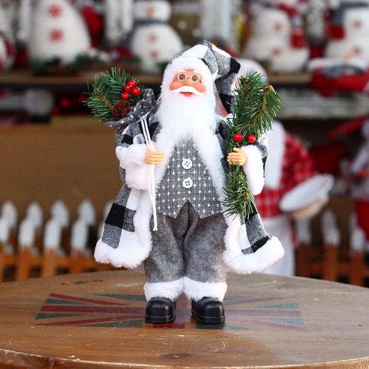 

Cross-border special 30cm standing Santa Claus Christmas decorations pink red Christmas doll customization