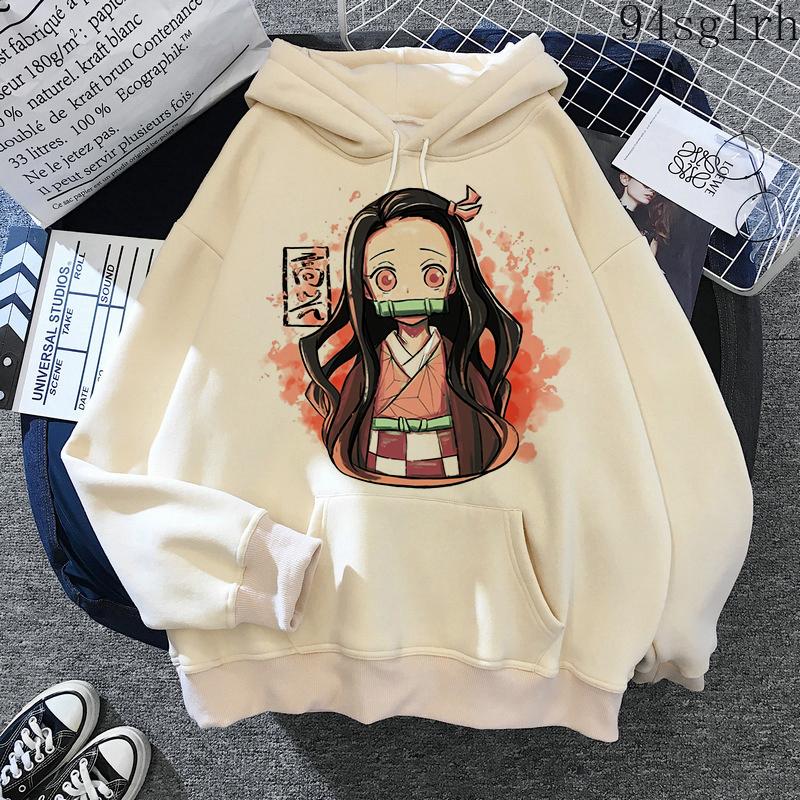 Anime Demon Slayer Kamado Tanjirou And Kamado Nezuko Print Hooded Men Women Hoodies Kimetsu No Yaiba Sweatshirt Harajuku Hoody