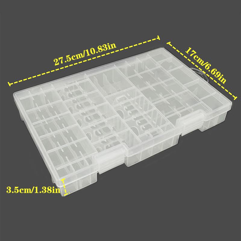 Suport pentru baterii durabile pentru AA AAA CD 9V, recipient mare, portabil, transparent, rezistent la praf, cutie de depozitare pentru baterii, carcasă din plastic