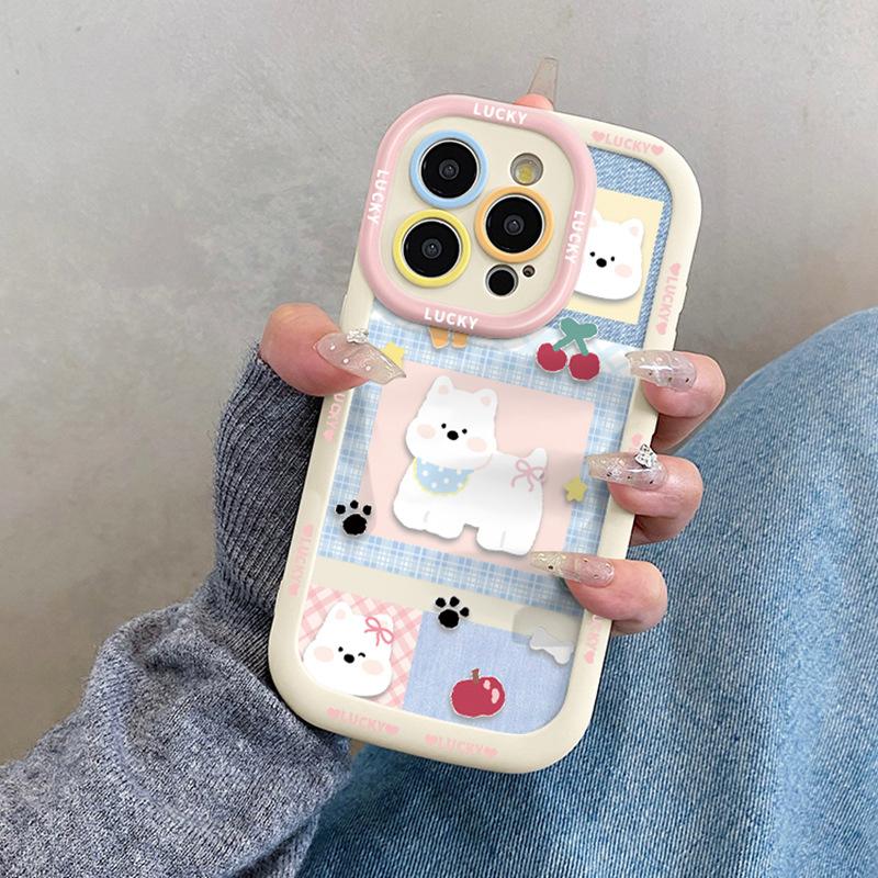 Cute West Highland Cartoon Suitable for Iphone16promax Mobile Phone Case Apple 15pro with Lanyard 14 Women 17