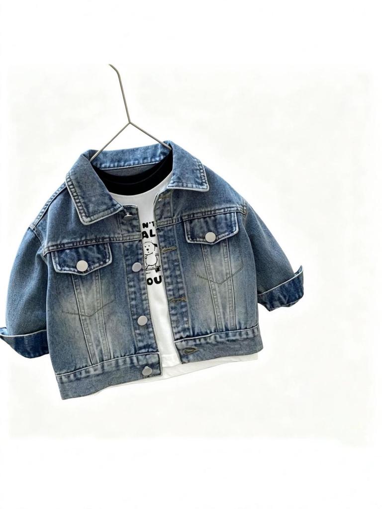 2026 Boys' Stylish Denim Jacket - Autumn/Spring Children's Outerwear