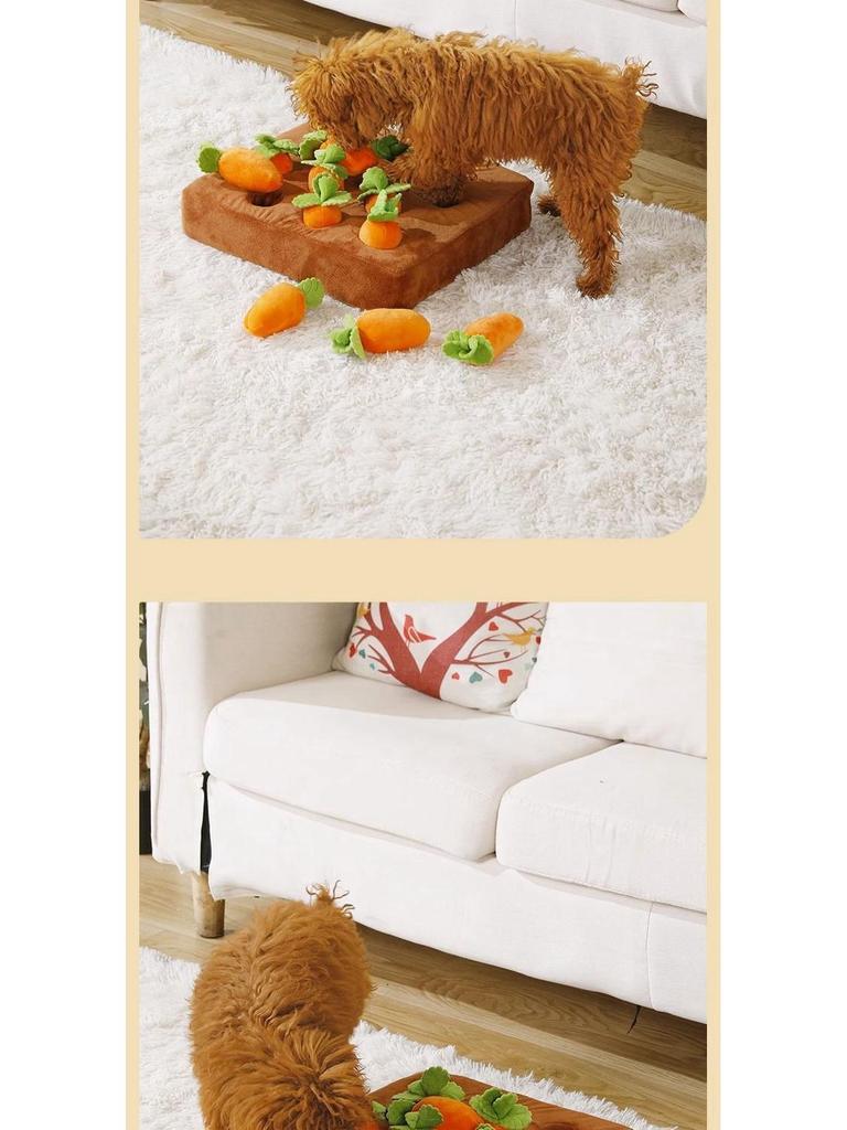 Radish Pulling Dog Toy: Bite-Resistant Teddy Bichon with Sniffing Mat for Pet Boredom Relief