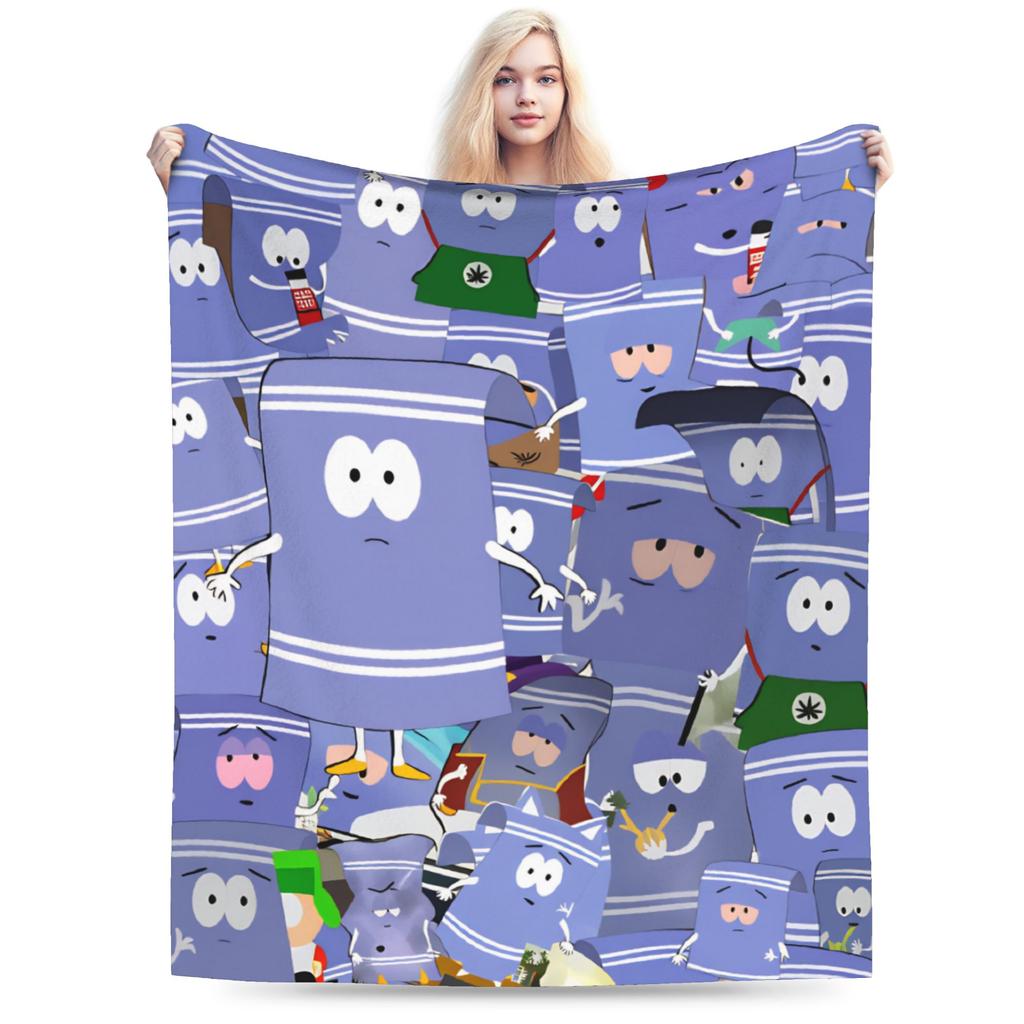 Soft Warm Blanket Southes Cartoon Parks Boy Girl Plush Throw Blanket Street Trend Couch Bed Flannel Bedspread Sofa Bed Cover